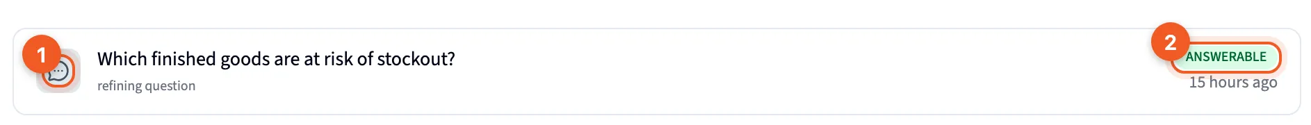 A refining question on the Questions tab