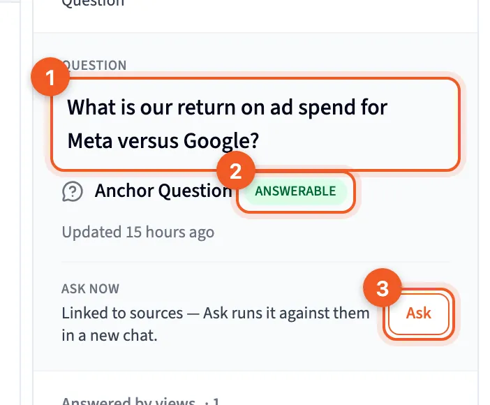 The top of the panel for an anchor question