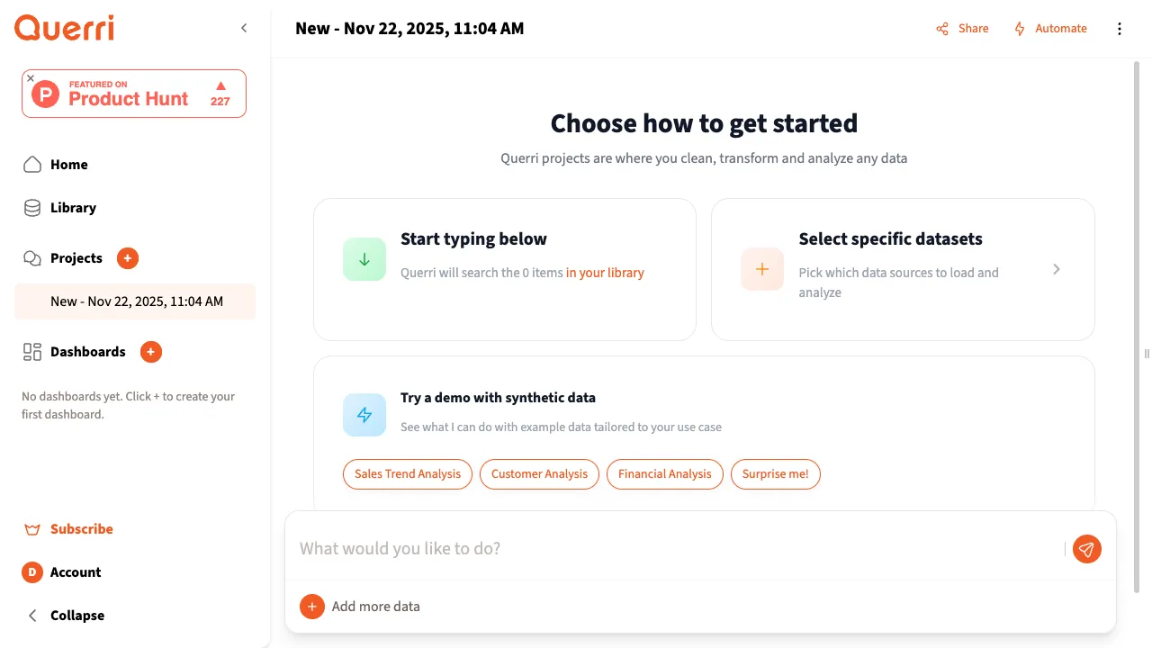 Empty Chat Interface