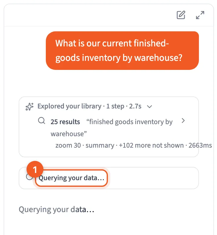 Librarian chat while the Librarian queries Curio's data