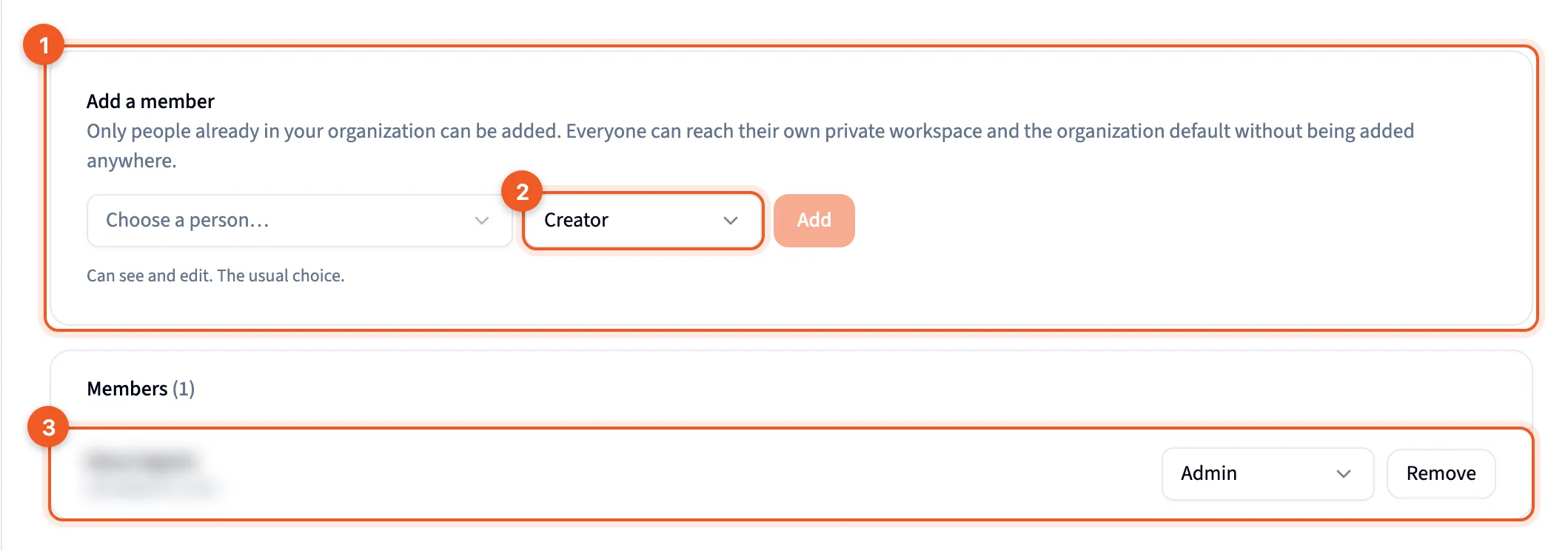 A workspace's Members tab